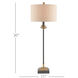 Pinegrove 30 inch 100 watt Antique Brass and Black Table Lamp Portable Light