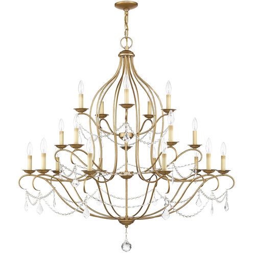 Chesterfield 20 Light 46 inch Antique Gold Leaf Chandelier Ceiling Light