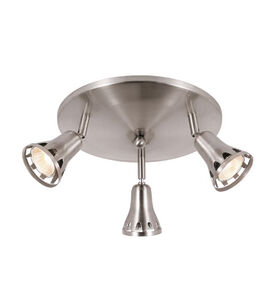 Renew 3 Light 10 inch Brushed Nickel Flushmount Ceiling Light in Nickel Metal Spotlight