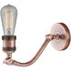 Franklin Restoration Small Cone 1 Light 7 inch Antique Copper Sconce Wall Light in Matte White Glass, Franklin Restoration