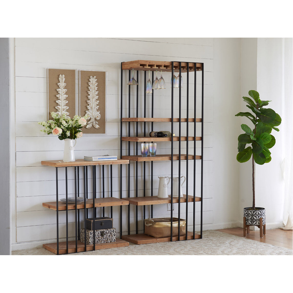 A B Home 45107 Anita 39 X 32 X 17 inch Black Shelf