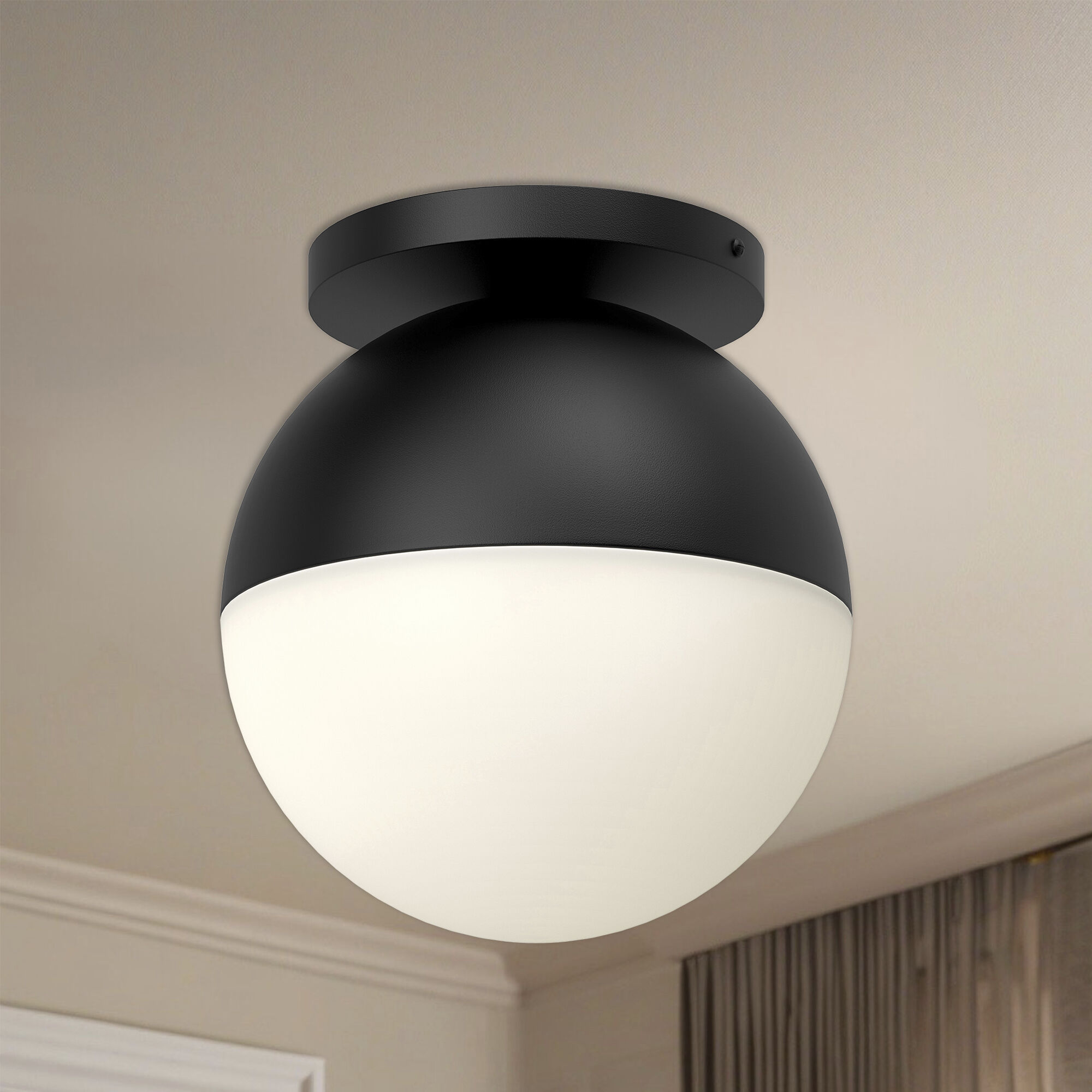 Monae 1 Light 9.88 inch Black Flush Mount Ceiling Light
