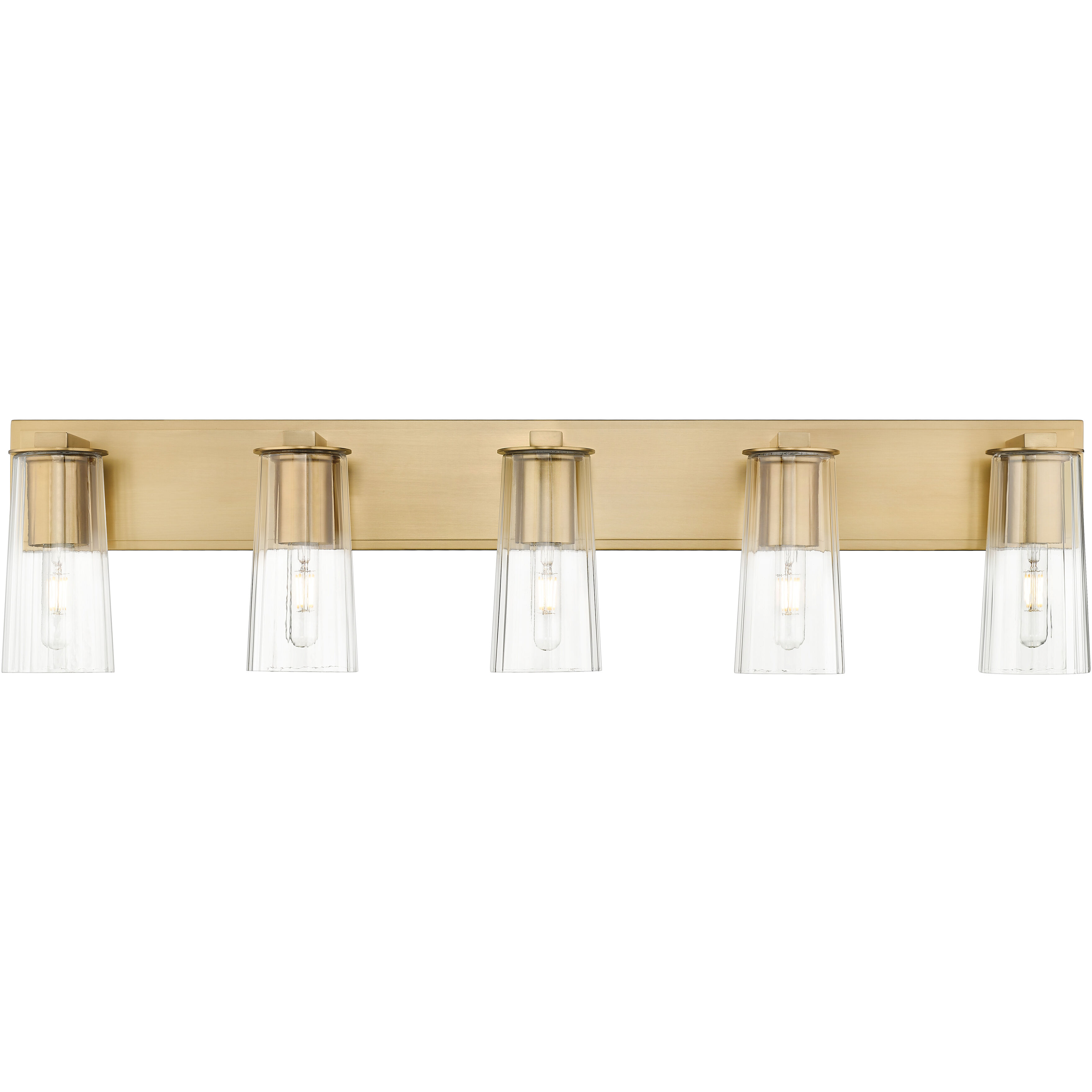 Titus 5 Light 40 inch Modern Gold Bath Vanity Light Wall Light
