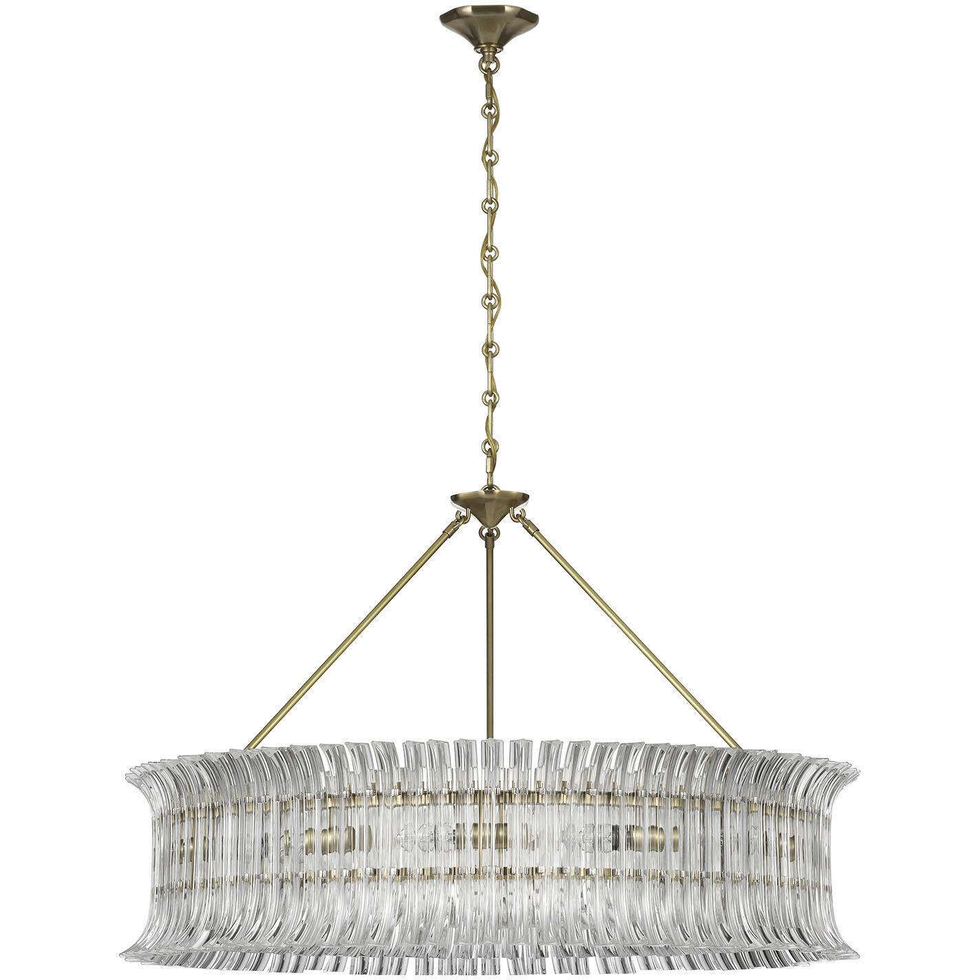 AERIN Rhine LED 36 inch Hand-Rubbed Antique Brass Ring Chandelier Ceiling Light