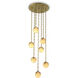 Alesa 7 Light 19.69 inch Antique Brass and Alabaster Pendant Ceiling Light