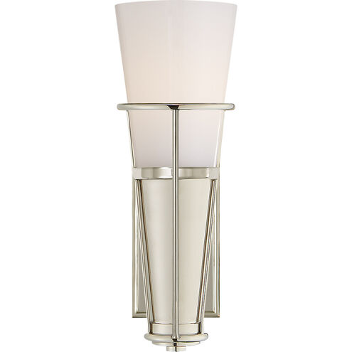 Thomas O'Brien Robinson 1 Light 4.25 inch Polished Nickel Single Bath Sconce Wall Light in White Glass
