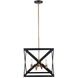 Ackerman 4 Light 13 inch Rubbed Oil Bronze and Antique Brass Pendant Ceiling Light