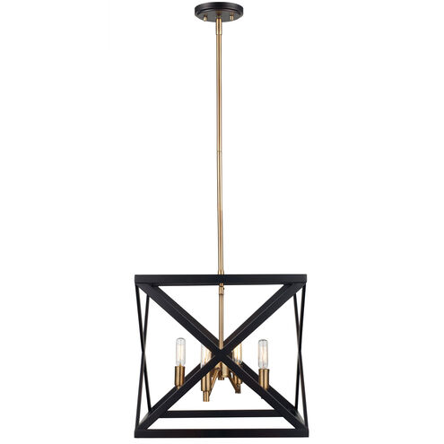 Ackerman 4 Light 13 inch Rubbed Oil Bronze and Antique Brass Pendant Ceiling Light