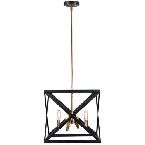 Ackerman 4 Light 13 inch Rubbed Oil Bronze and Antique Brass Pendant Ceiling Light