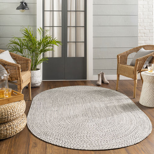 Chesapeake Bay 108 X 72 inch Charcoal Outdoor Rug in 6 x 9 Oval, Oval
