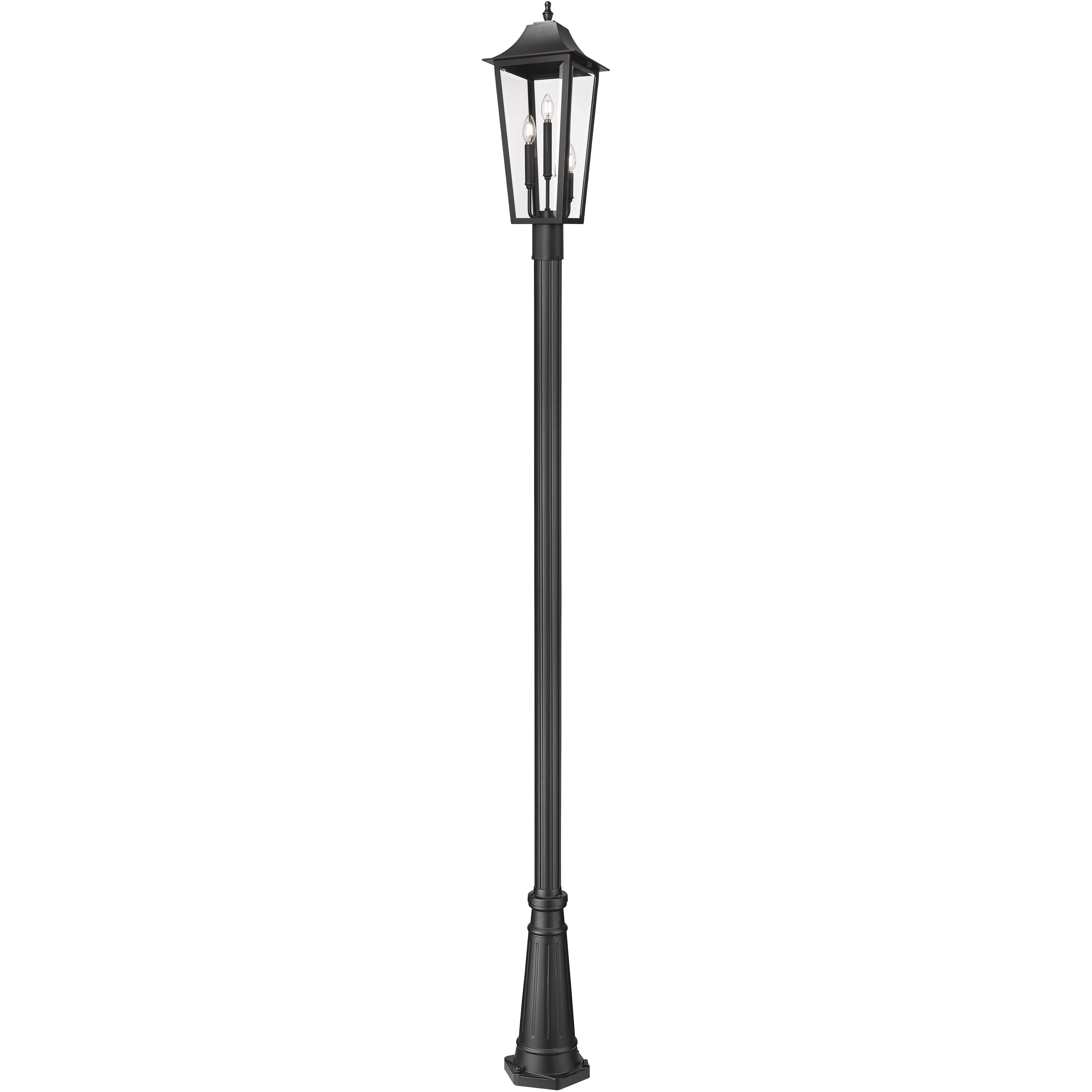 Gannon 3 Light 120.75 inch Black Outdoor Post Mounted Fixture