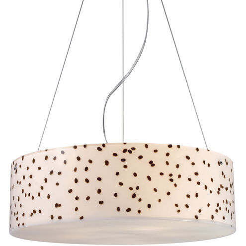 Modern Organics 5 Light 24 inch White with Brown and Polished Chrome Chandelier Ceiling Light