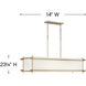 Tress 6 Light 42 inch Champagne Gold Indoor Linear Chandelier Ceiling Light