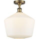 Ballston Cindyrella LED 12 inch Brushed Brass Semi-Flush Mount Ceiling Light in Matte White Glass