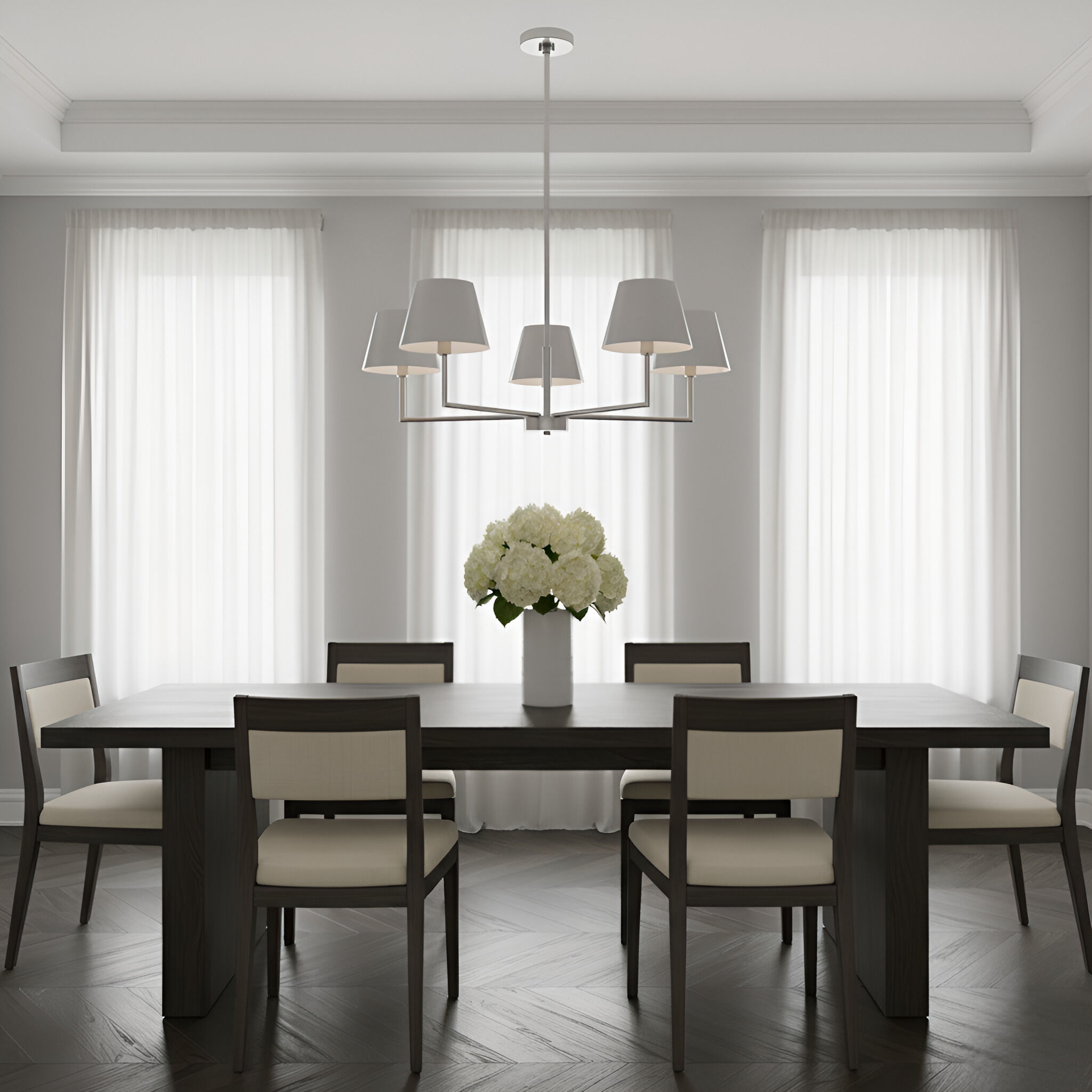 Drew & Jonathan Ender 5 Light 32.63 inch Brushed Nickel Chandelier Ceiling Light, Medium