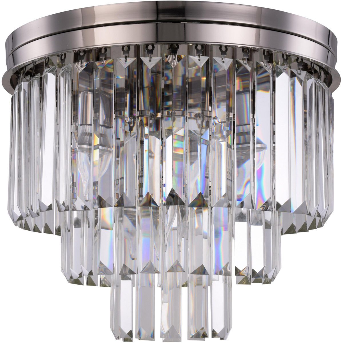 Sydney 9 Light 20 inch Polished nickel Flush Mount Ceiling Light in Clear, Urban Classic