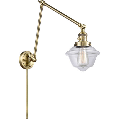 Small Oxford 30 inch 60.00 watt Antique Brass Swing Arm Wall Light, Franklin Restoration