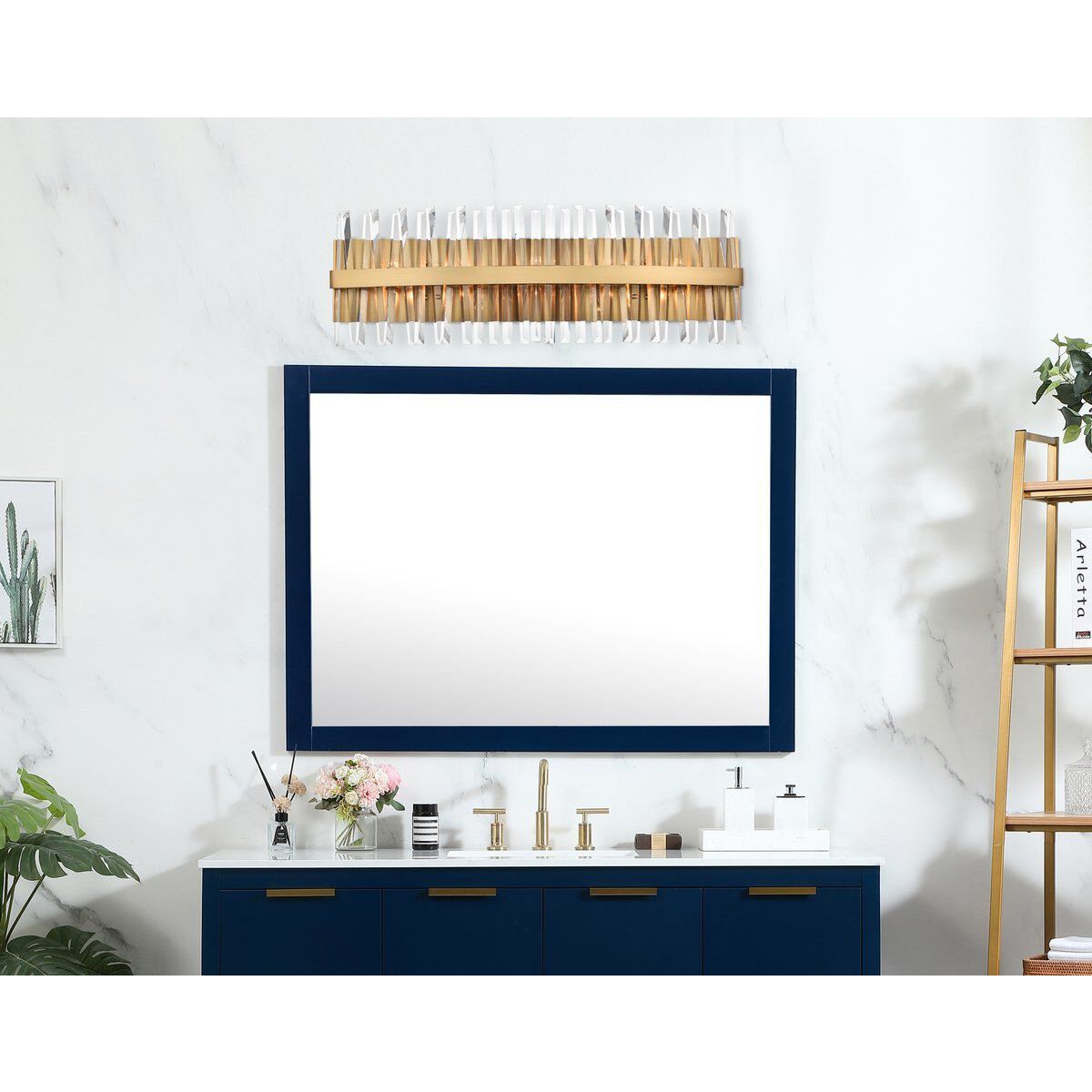 Serephina 10 Light 36 inch Satin Gold Bath Sconce Wall Light