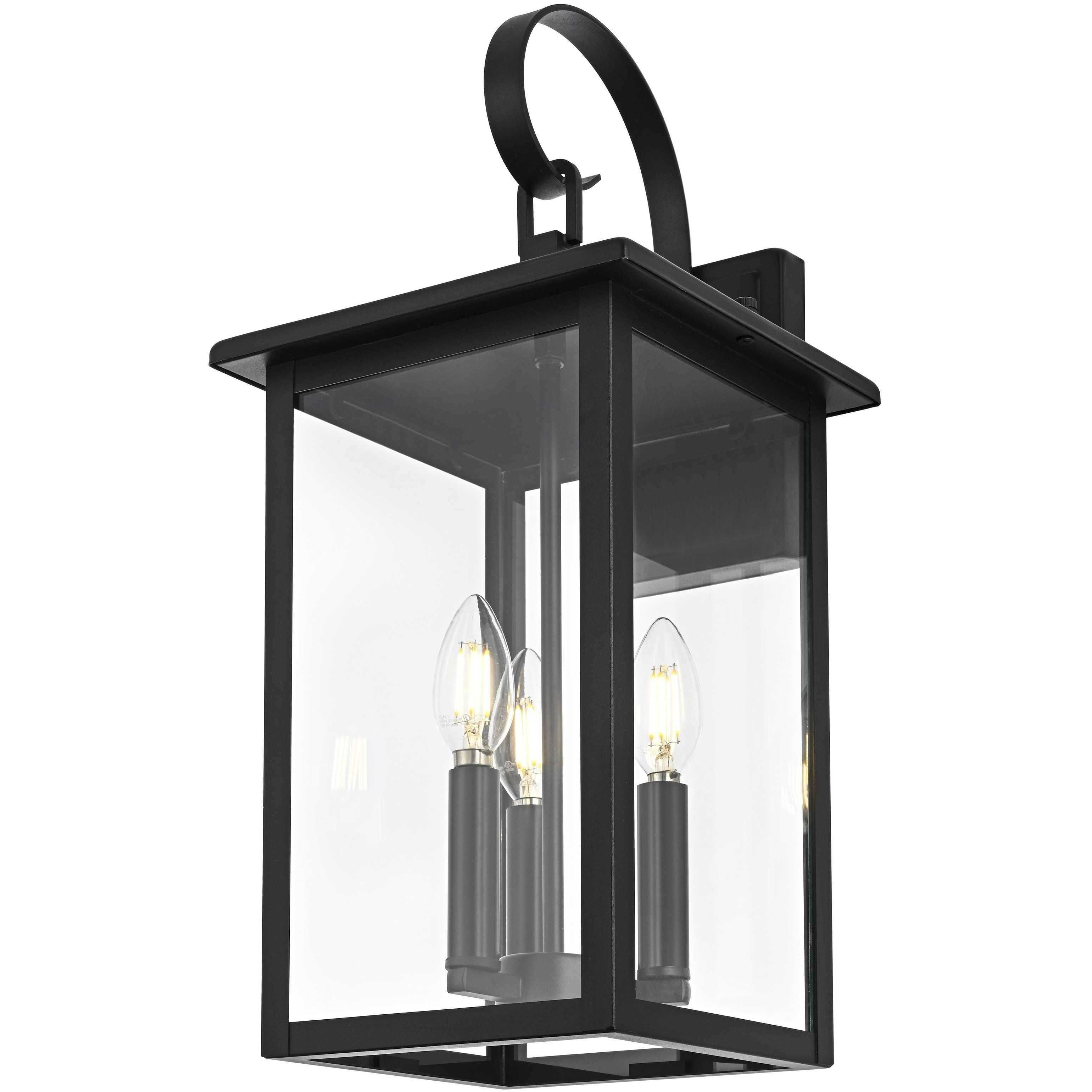 Carisle 3 Light 20 inch Black Outdoor Wall Sconce