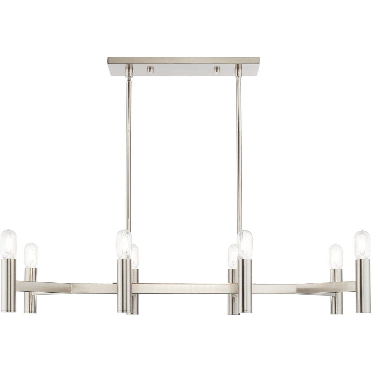 Copenhagen 8 Light 40 inch Brushed Nickel Linear Chandelier Ceiling Light