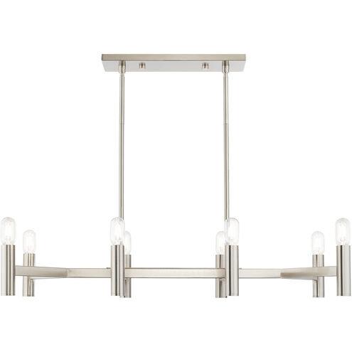 Copenhagen 8 Light 40 inch Brushed Nickel Linear Chandelier Ceiling Light