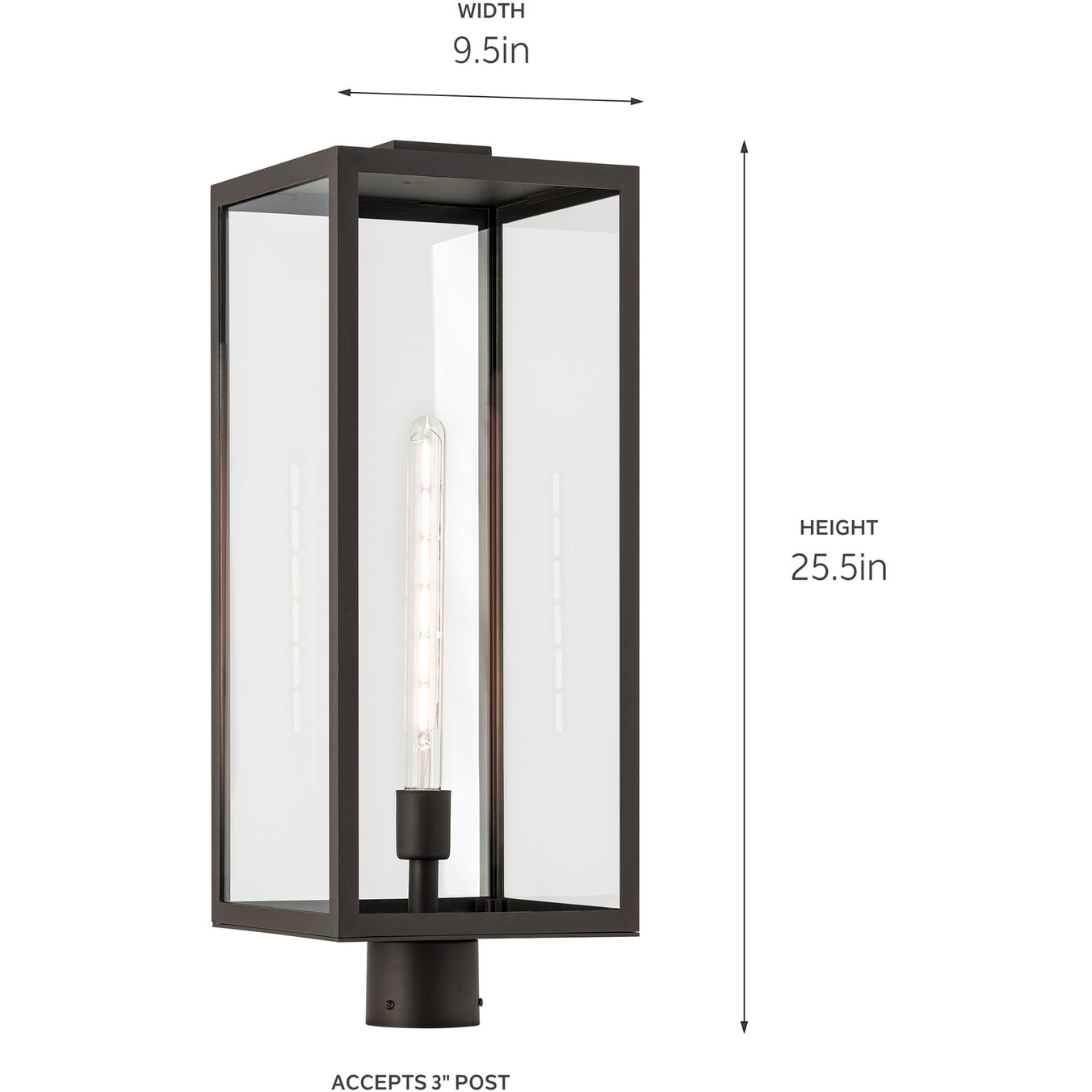 Branner 1 Light 25.5 inch Olde Bronze Outdoor Post Lantern