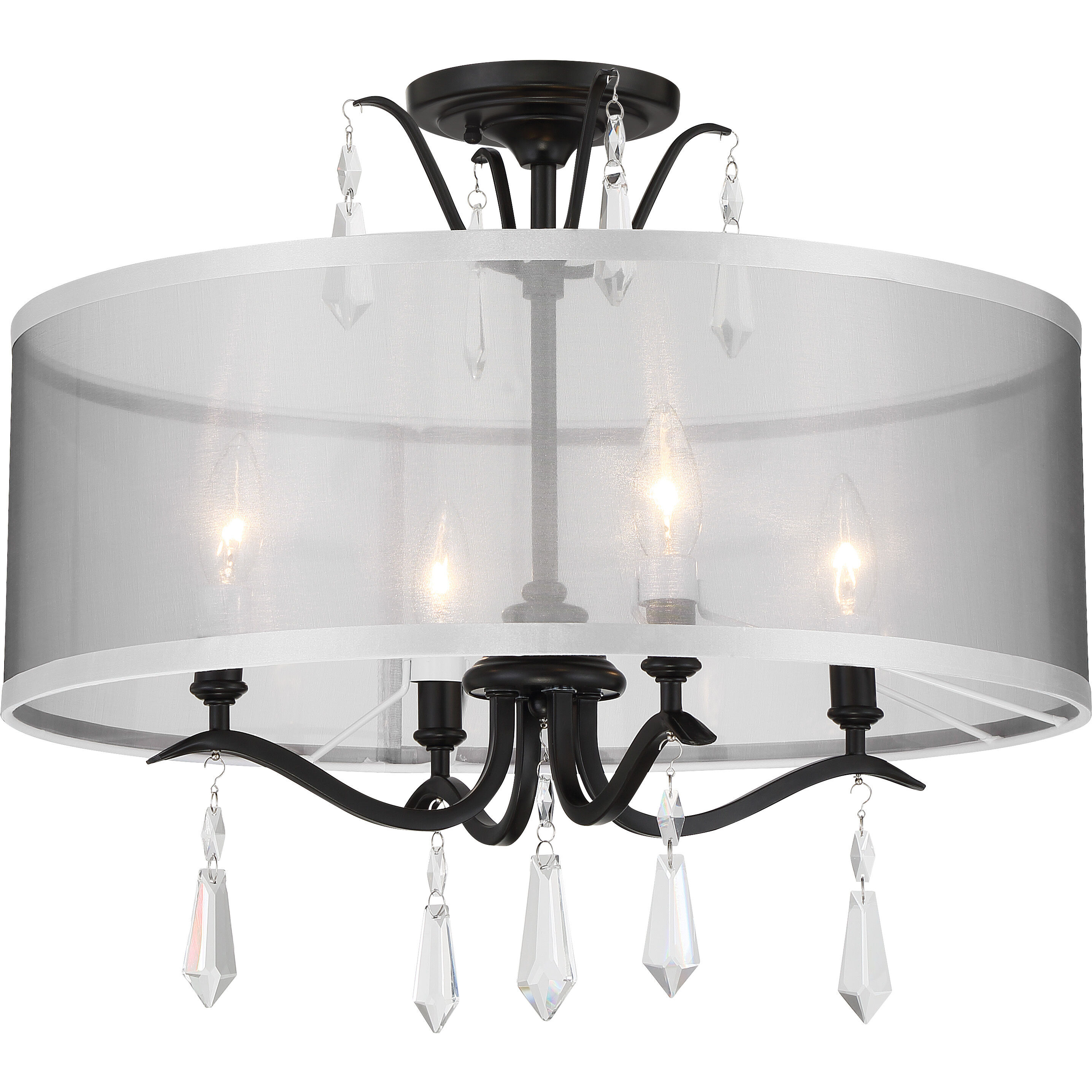 Laurel Estate 4 Light 20 inch Coal Semi Flush Ceiling Light