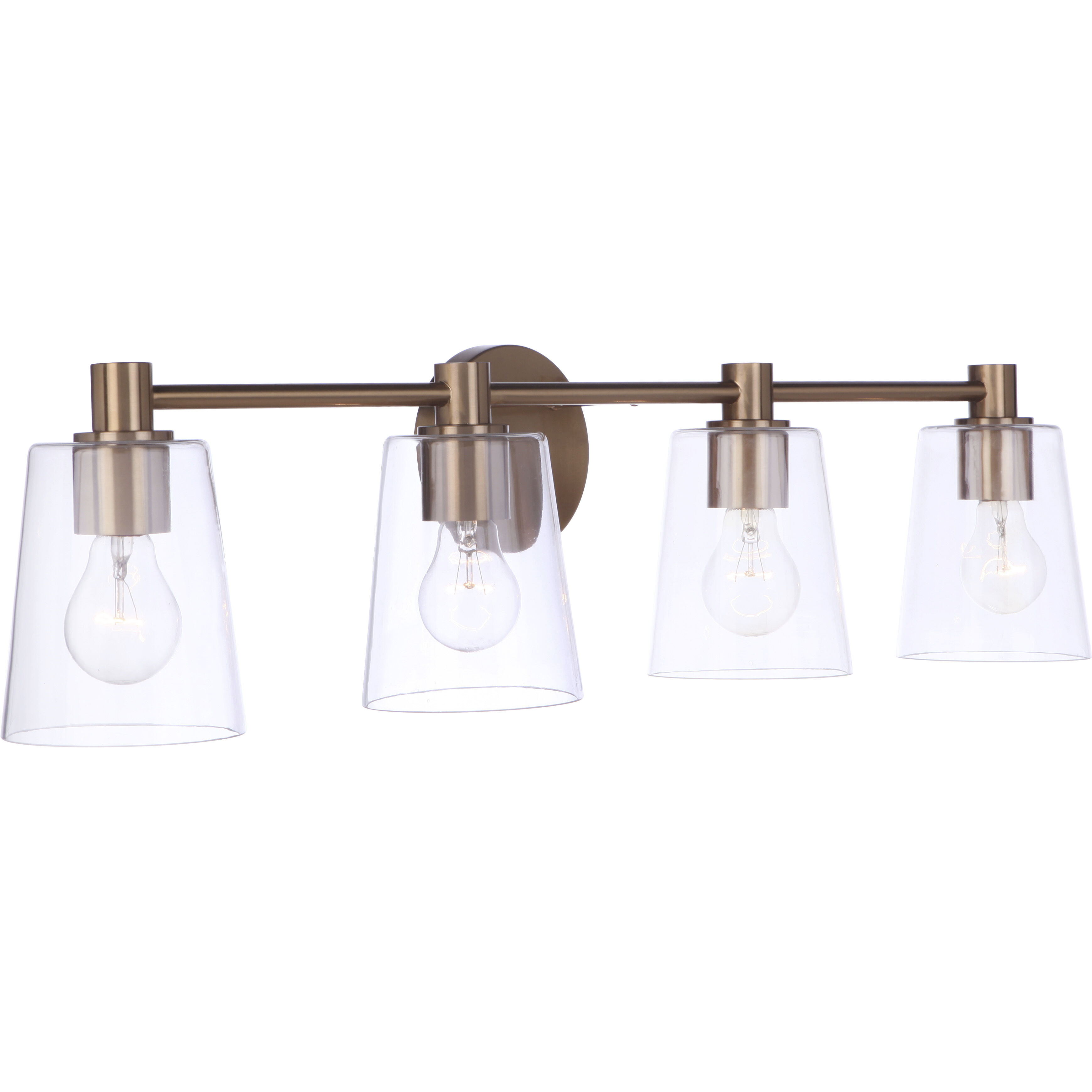 Emilio 4 Light 33 inch Satin Brass Vanity Light Wall Light