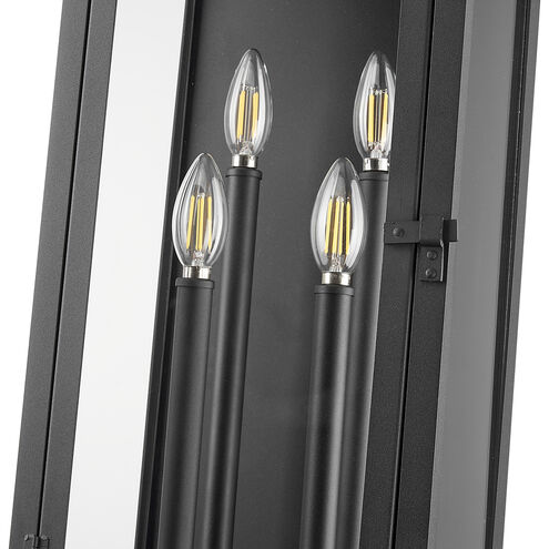 Nova 4 Light 24.5 inch Black Outdoor Wall Light in Clear Glass