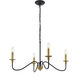 Rohan 4 Light 30 inch Matte Black and Brass Chandelier Ceiling Light in Brass and Black