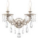 Milano 2 Light 7.5 inch Antique Silver Wall Sconce Wall Light in Heritage