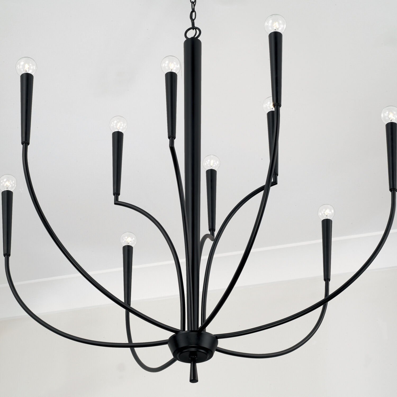 Holden 10 Light 40 inch Matte Black Chandelier Ceiling Light