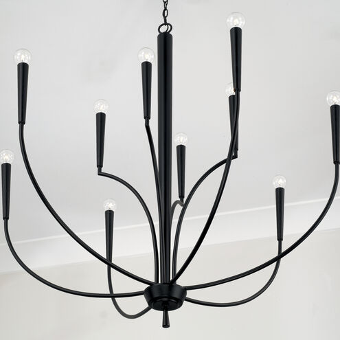 Holden 10 Light 40 inch Matte Black Chandelier Ceiling Light