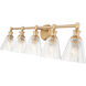 Auden 5 Light 39.75 inch Modern Gold Bath Vanity Wall Light