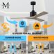 Atlas Nan 42 inch Matte Black with Gray Ash Blades Ceiling Fan