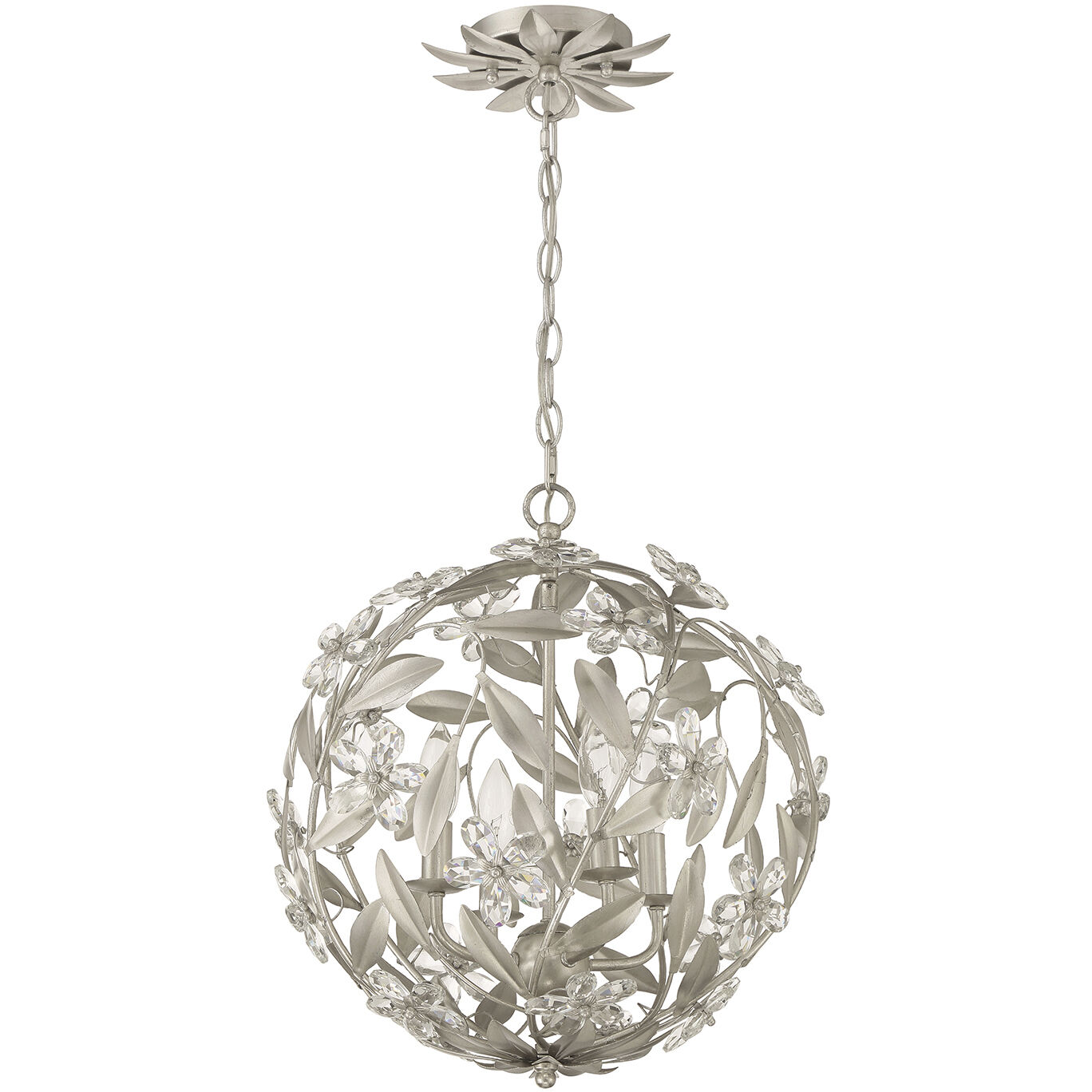 Marselle 4 Light 16.5 inch Antique Silver Mini Pendant Ceiling Light