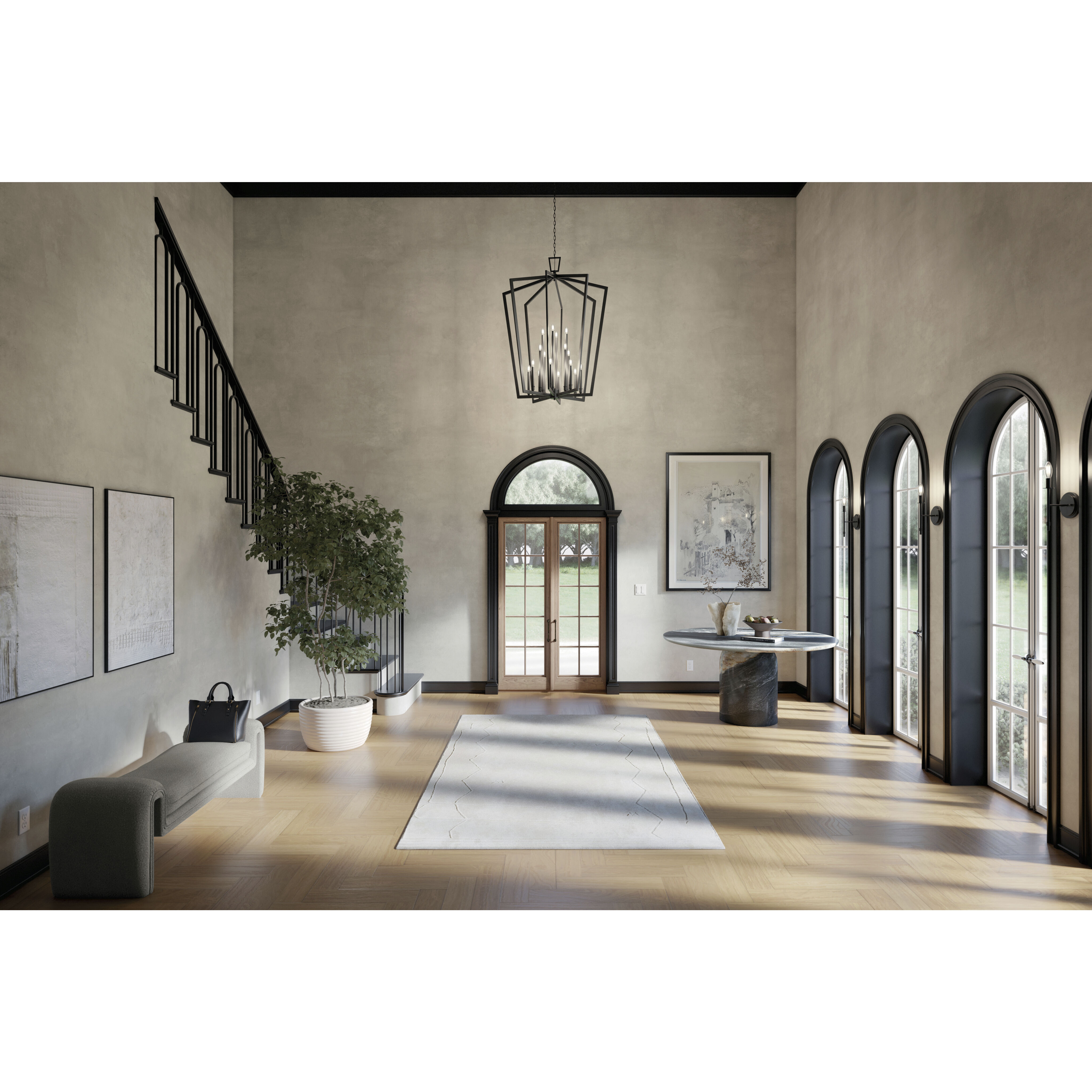 Abbotswell 16 Light Black Pendant Ceiling Light