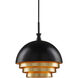 Salviati 3 Light 17.75 inch Black and Gold Leaf Pendant Ceiling Light, Large