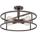 New Harbor 4 Light 18 inch Western Bronze Semi-Flush Mount Ceiling Light