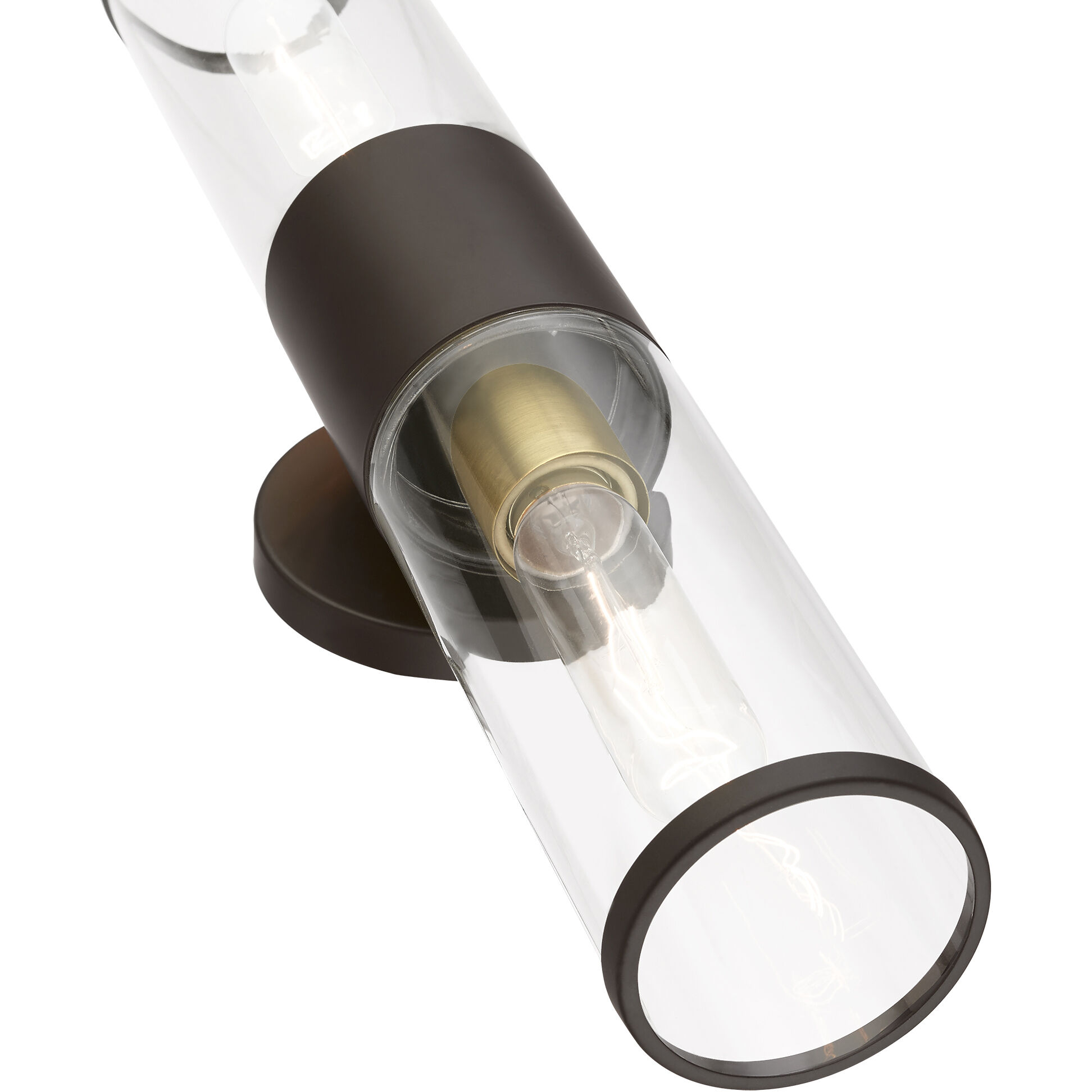 Banca 2 Light 4 inch Bronze with Antique Brass Accent ADA Vanity Sconce Wall Light