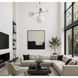 Vesper 5 Light 15 inch Satin Brass and Black Suspension Pendant Ceiling Light