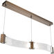 Parallel LED 48 inch Flat Bronze Linear Pendant Ceiling Light in Clear Granite, 2700K LED, Curved