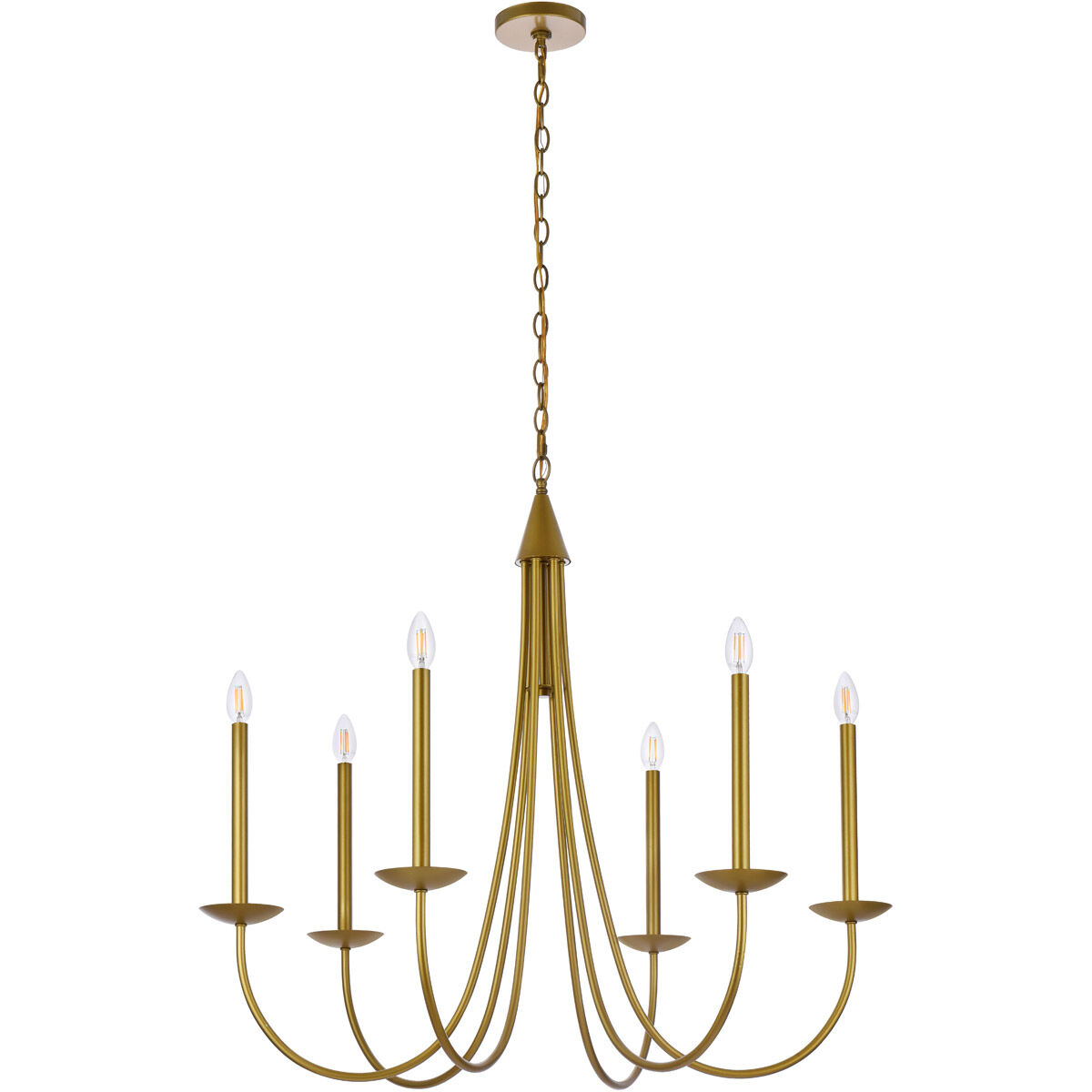 Cohen 6 Light 36 inch Brass Chandelier Ceiling Light