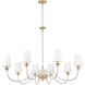 Katerina 8 Light 46 inch Rubbed Brass Chandelier Ceiling Light