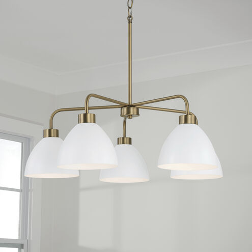 Ross 5 Light 30 inch Aged Brass Chandelier Ceiling Light