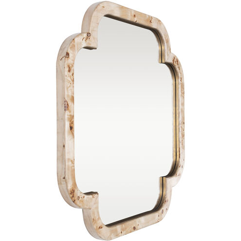 Swiss 50 X 50 inch Poplar Burl with Weathered Brass Wall Mirror