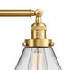 Franklin Restoration Large Cone LED 32 inch Satin Gold Bath Vanity Light Wall Light in Clear Glass, Franklin Restoration