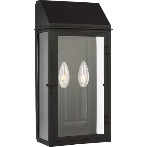C&M by Chapman & Myers Hingham 2 Light 16 inch Textured Black Outdoor Wall Lantern