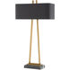 Adorn 32.75 inch 25 watt Antique Brass and Black Table Lamp Portable Light, Large
