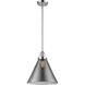 Franklin Restoration Cone 1 Light 12 inch Polished Chrome Mini Pendant Ceiling Light in Incandescent, Plated Smoke, Franklin Restoration